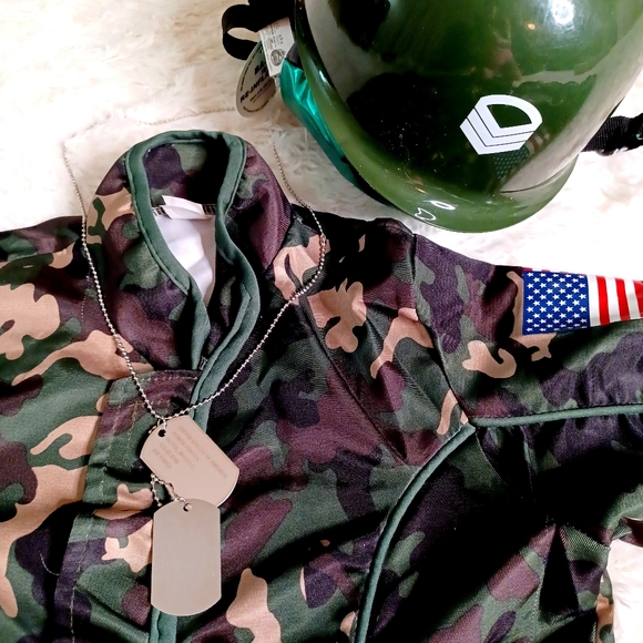 COOL ARMY HALLOWEEN COSTUME KIDS BOYS GIRLS MEDIUM - Picture 7 of 8